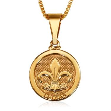 Imagem de Conjunto Formatura Feminino Banhados a Ouro 18k - Corrente + Pingente Curso (Letras)