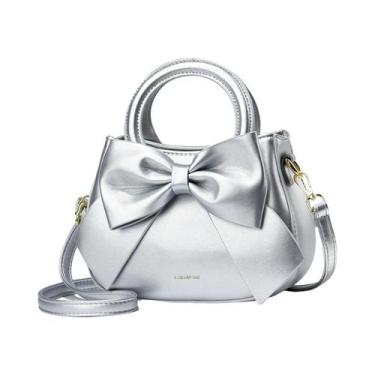 Imagem de Bolsa Pequena Quadrada Feminina Da Moda, Alta Qualidade, Com Laço, Est