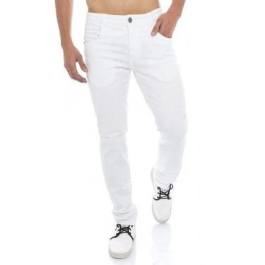 Imagem de Calça Jeans Masculina Tradicional Branca Reta Sku:Cjb10 - R.S Modas