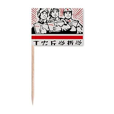 Imagem de Sinalizadores de palito de dente chineses vermelhos soldados camponeses para decoração de festa
