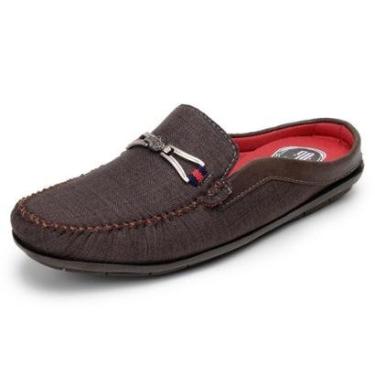 Imagem de Mule Mocassim Casual Masculino Op Santos Dia a Dia Clássico Moderno e Leve Detalhe em Bordado-Masculino