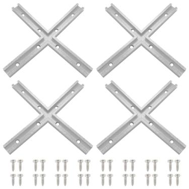 Imagem de SeekLiny 16 peças - interseção de trilhos para marcenaria com parafusos, perfil de gabarito de corte duplo universal T-Tracks prata