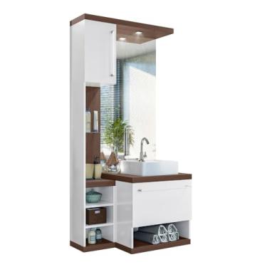 Imagem de CELTA MÓVEIS, Conjunto Armario para Banheiro Turim Nogal Ebano