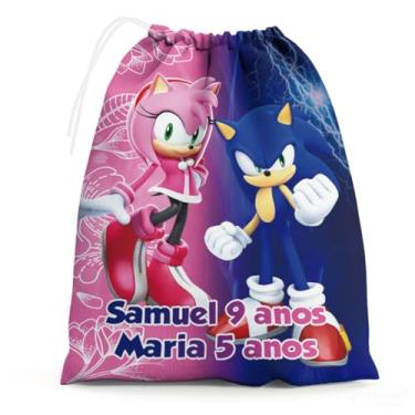 Imagem de Sacolinhas Surpresa Personalizada Tecido Sonic e Amy Rose (Sacolinhas 15x20, Unidades, 10)