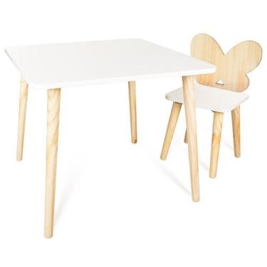 Imagem de Kit Mesa e Cadeira Infantil Borboletinha - Eita Casa Perfeita, Pinus