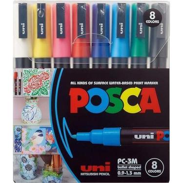 Imagem de Marcador, Uni-Ball, 58.9700, Multicor, Pacote De 8 - Posca