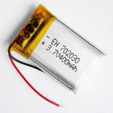 Imagem de Bateria 702030 com 400mah 3,7V medidas 7mmx20mmx30mm e 2 fios - bgb