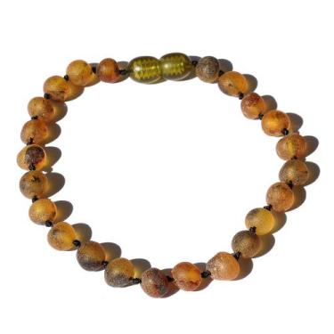 Imagem de Pulseira e Tornozeleira Infantil 15cm Âmbar Báltico Verde Claro Não Po