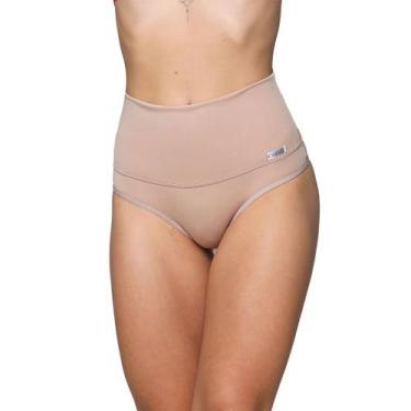 Imagem de Calcinha Modeladora Feminina Cintura Alta - Bella Fiore Modas, G, Bege