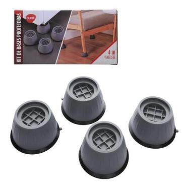 Imagem de Conjunto 4 Bases Pés Protetores Fogão Geladeiras Móvel Clink