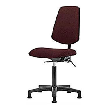 Imagem de Thomas 1163H19 Cadeira de tecido de altura média com encosto médio e inclinação, base de nylon, braços ajustáveis, anel de pé cromado, rodízios, vinho