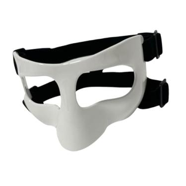 Imagem de Vaveren Máscara de basquete Capa protetora facial Peças Equipamentos Brancos Suprimentos Proteção de proteção nasal para futebol Homens Esportes Softball, Sem Almofadas