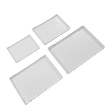 Imagem de Bandejas de Alimentos, Bandejas Leves que Servem a Bandeja de Plástico Leve para Conjuntos de chá que Armazenam Vários Objetos Pequenos (WHITE)