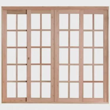 Imagem de Porta de Madeira Balção de Correr 213x140cm com Batente 9,4cm ewk 494 Rondosul