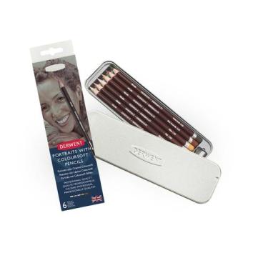 Imagem de Lápis de Cor Permanente Coloursoft 6 Cores Skintones Estojo Lata - Der