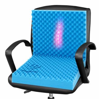 Imagem de Geiserailie 1 almofada de espuma de ovo de 81 x 45 x 7 cm, almofada de assento para cadeira de rodas, para aliviar as costas, almofadas de espuma de ovo, acessórios de cadeira de rodas para cadeiras