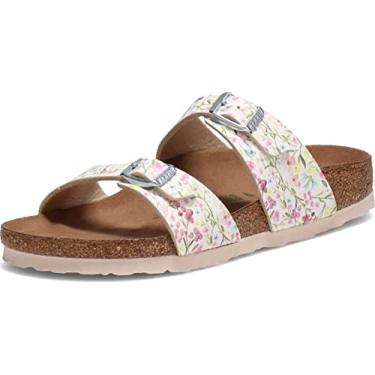 Imagem de Birkenstock Sandália feminina Sydney Vegan, Flor branca Birko-flor, 5-5.5 Narrow