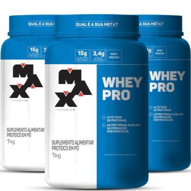 Imagem de Combo 3X Wey Way Whey Pro Protein 1Kg - Max Titanium