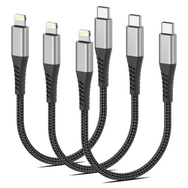 Imagem de Cabo USB C para Lightning, pacote com 3 unidades da Umefly, com certificação MFi