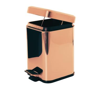 Imagem de Lixeira  Dourada  Quadrada Com Pedal 3 L