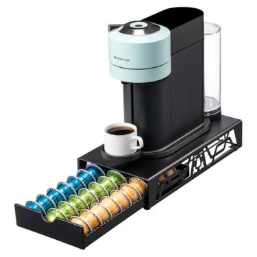 Imagem de Rice rat Suporte de cápsulas Nespresso Gaveta Gabinete Rack de armazenamento para balcão, preto (30 cápsulas)