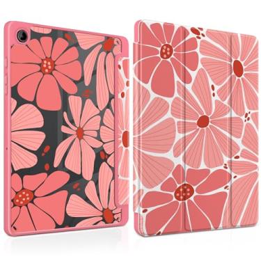 Imagem de MEEgoodo Capa para Samsung Galaxy Tab A9 Plus 27.9 cm 2023 com suporte para caneta S, capa para tablet com revestimento traseiro de acrílico transparente + suporte de três dobras + despertar/hibernar