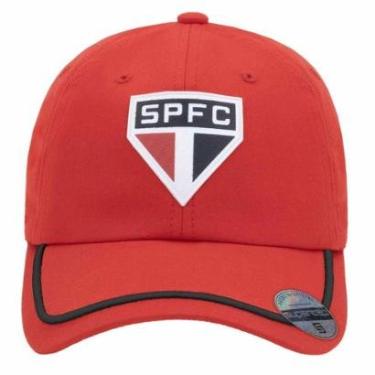 Imagem de Boné São Paulo Patch Silk Aplicado Bordado Frontal Vermelho-Masculino
