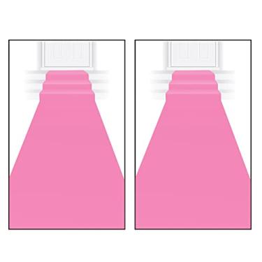 Imagem de Beistle 2 peças novidade tecido de poliéster rosa corredor para festa de aniversário tema princesa e doces 16 decorações, 60 cm x 45 cm