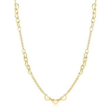 Imagem de Gargantilha Choker Corações Folheada a Ouro