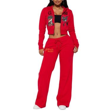 Imagem de Roupa de treino Glitrandi de 2 peças com estampa moderna para mulheres