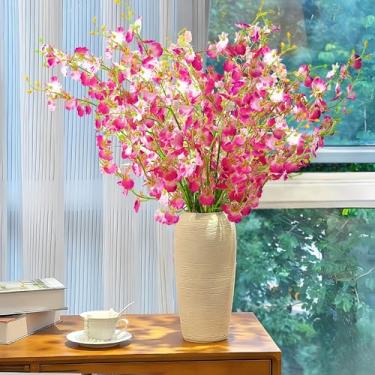 Imagem de Kit 10 Galhos de Orquídea Chuva de Ouro Artificial 97cm – 450 Flores Realistas para Arranjos e Decoração Elegante(RZF028-10 Unidades Rosa)