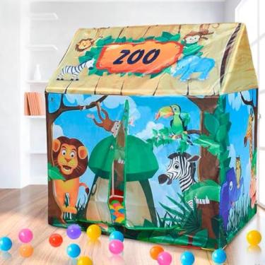 Imagem de Barraca Infantil Zoológico Safari – Tenda Brinquedo Educativo para Crianças | Montagem Fácil, Leve e Portátil | Diversão, Criatividade e Aprendizado