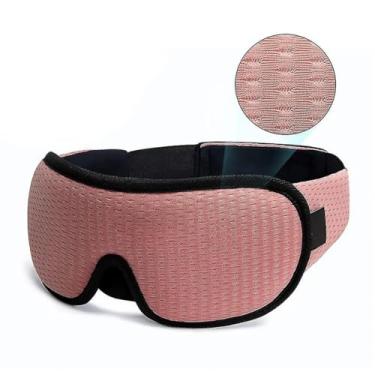 Imagem de Máscara De Dormir 3D Acolchoada Tapa Olhos Bloqueia 100% A Luz Com Alça Ajustável Para Insônia Enxaqueca Viagem - ECOMLAR® (ROSA)