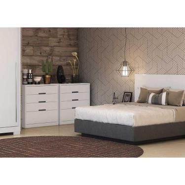Imagem de Cômoda De Quarto S824 C/ 4 Gavetas Polipropileno Branco - Kappesberg