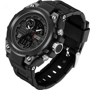 Imagem de Relógio De Quartzo Militar Masculino De Pulso Impermeável Ofns - Preto