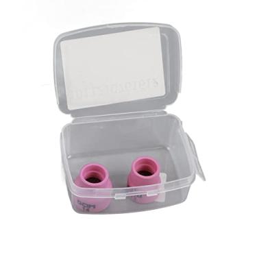 Imagem de Hyuduo Copo de Soldagem TIG de Cerâmica 2pcs, Peso Leve, Tamanho Compacto, Fácil Instalação, Bicos de Reposição para Séries WP-9/17/18/20/25/26, Com 2 Caixas de Plástico, aviso: Faça Segurança Ao