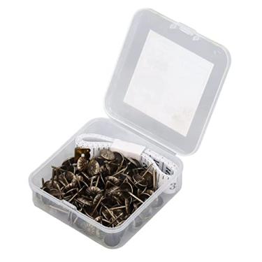 Imagem de aqxreight 100 PCS Móveis Tachas Pinos de Unhas Decorativos Internos de Aço CARBONO Com Régua de Pano e Apoio de Braço Cor de Bronze e CARBONO Fácil Feito Excelente Mobiliário Compacto Incluindo 100