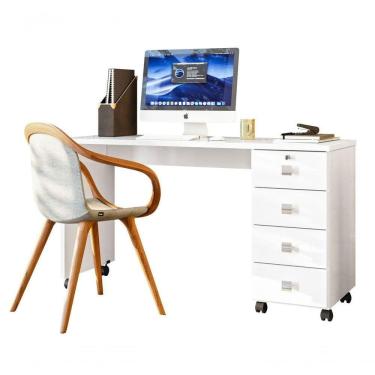 Imagem de Escrivaninha Dubai Branco - Lukaliam Móveis