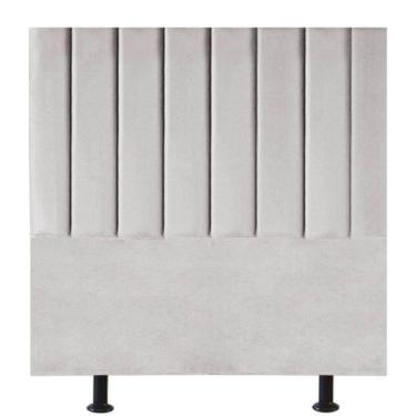 Imagem de Cabeceira Estofada De Cama Casal Box 140 Cm Maria Linho Cinza Claro