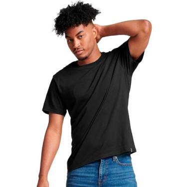 Imagem de Camiseta Básica Manga Curta Sem Estampa Leve - Slim Fitness, Preto, EG