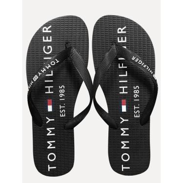 Imagem de Chinelo Tommy Hilfiger Rubber Texture Strip 34R Preto/Cinza-Masculino