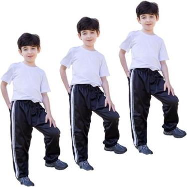 Imagem de Kit 3 Calças Masculina Infantil Tactel Agasalho Inverno 271 - J94, 3 p