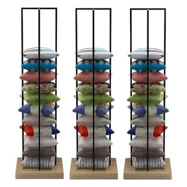 Imagem de Cabide empilhável para travesseiro, almofadas quadradas para exibição de hotel/quarto/lavanderia/boutiques, economia de espaço e grande capacidade (conjunto de 3)