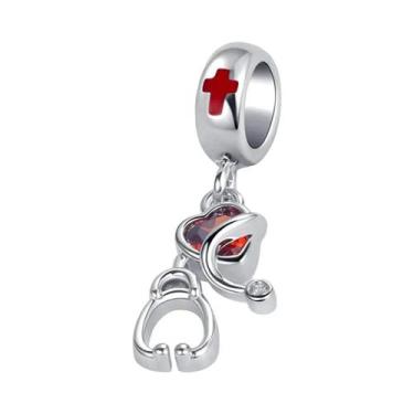 Imagem de Pingente De Estetoscópio Em Prata Esterlina 925 Para Pulseira, Joias P