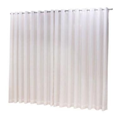 Imagem de Cortina Microfibra com linho 10,00x2,50 Para Varão Simples - Ludatex, 