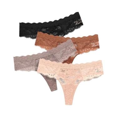 Imagem de Conjunto De Calcinhas Sexy De Renda Para Mulheres, Respirável, Cintura