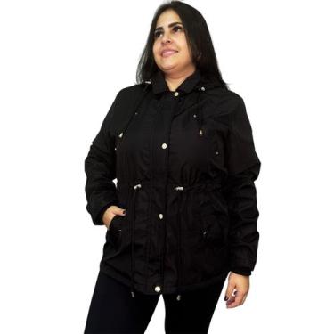Imagem de Jaqueta Parka Plus Size Feminina Casaco Capuz Pelinho Frio COR:BEGETAM