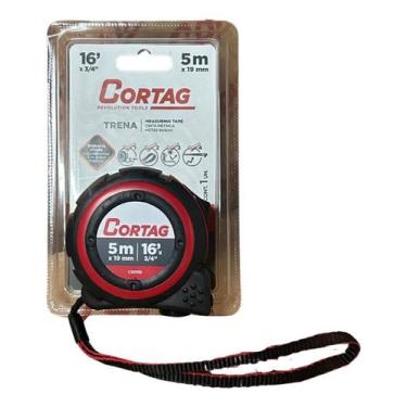 Imagem de Trena Cortag Emborrachada 5m X 19mm Fita Em Aço Profissional