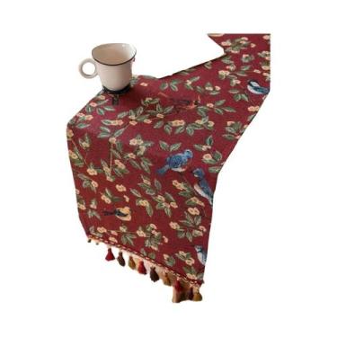 Imagem de Caminho De Mesa Nórdico De Algodão E Linho Com Borlas, Decoração Rústi