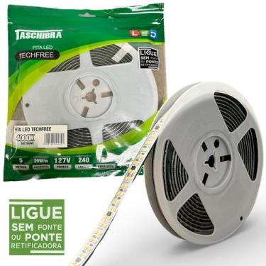 Imagem de Fita Led SMD 5 Metros 20w/m 240 Leds Neutra 4000K 127V IP65 - TASCHIBR